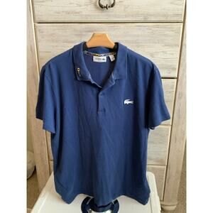 Lacoste Limited Edition Flag Polo Shirt - Navy Blue, XL